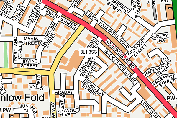BL1 3SG map - OS OpenMap – Local (Ordnance Survey)
