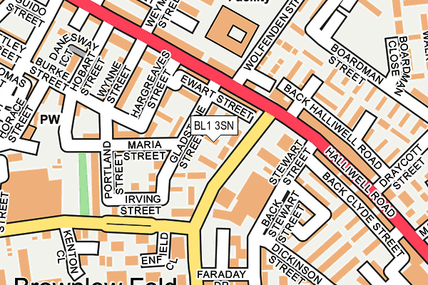 BL1 3SN map - OS OpenMap – Local (Ordnance Survey)