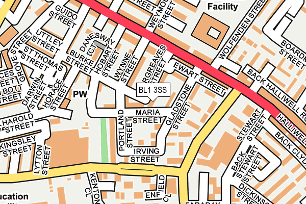 BL1 3SS map - OS OpenMap – Local (Ordnance Survey)