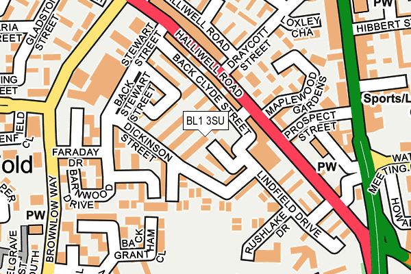BL1 3SU map - OS OpenMap – Local (Ordnance Survey)