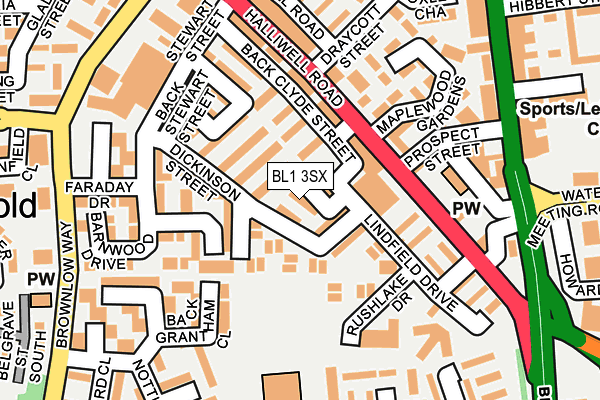 BL1 3SX map - OS OpenMap – Local (Ordnance Survey)