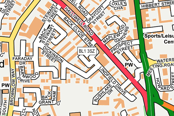 BL1 3SZ map - OS OpenMap – Local (Ordnance Survey)