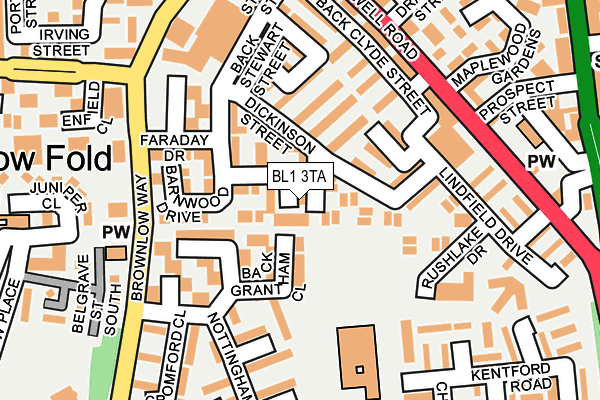 BL1 3TA map - OS OpenMap – Local (Ordnance Survey)