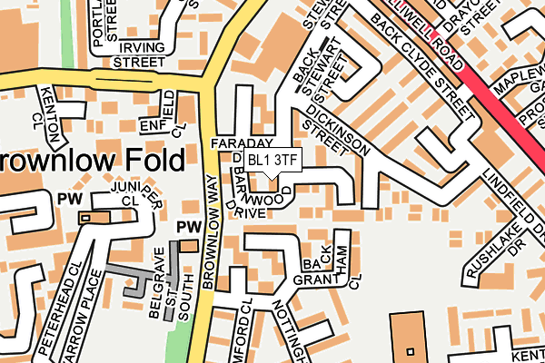 BL1 3TF map - OS OpenMap – Local (Ordnance Survey)