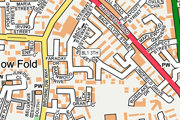 BL1 3TH map - OS OpenMap – Local (Ordnance Survey)