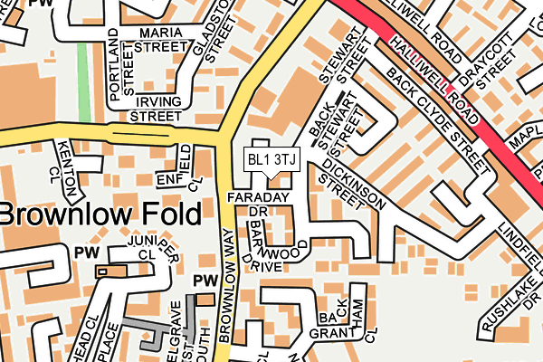 BL1 3TJ map - OS OpenMap – Local (Ordnance Survey)