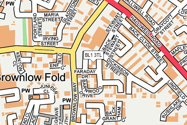 BL1 3TL map - OS OpenMap – Local (Ordnance Survey)