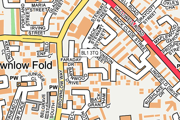 BL1 3TQ map - OS OpenMap – Local (Ordnance Survey)