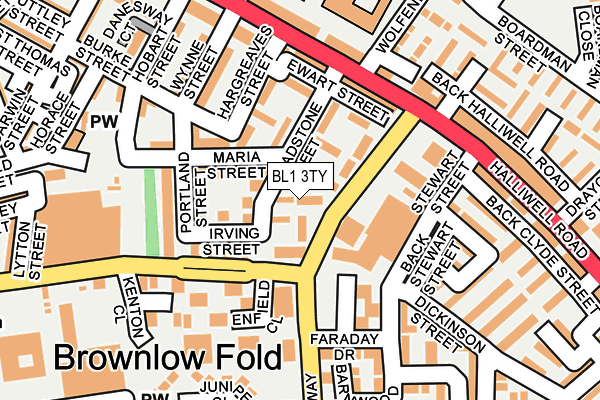 BL1 3TY map - OS OpenMap – Local (Ordnance Survey)