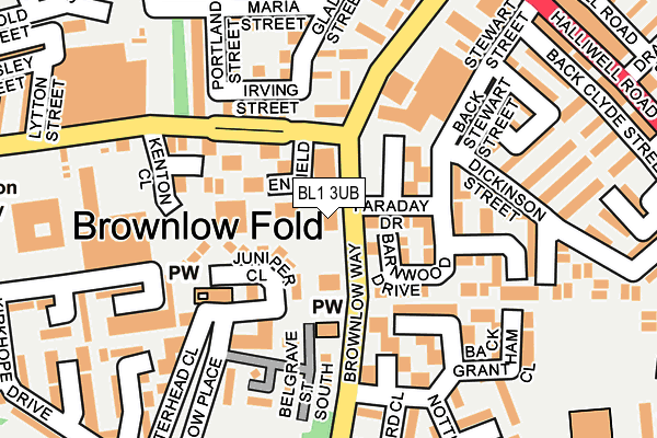 Map of BROWNLOW WAY GARAGE LIMITED at local scale