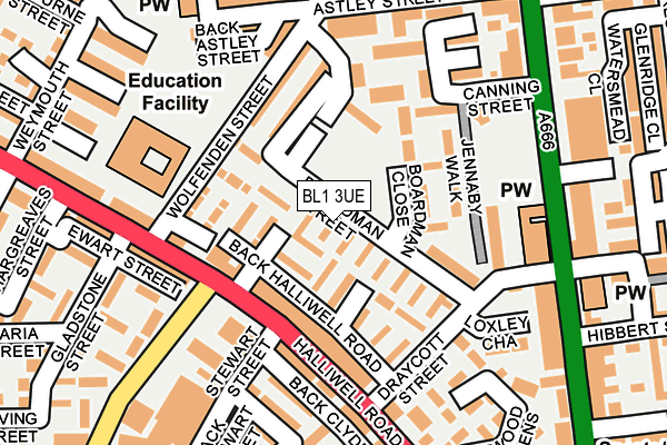 BL1 3UE map - OS OpenMap – Local (Ordnance Survey)