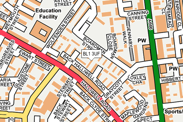 BL1 3UF map - OS OpenMap – Local (Ordnance Survey)