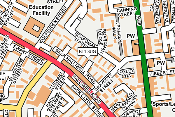 BL1 3UG map - OS OpenMap – Local (Ordnance Survey)