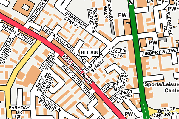 BL1 3UN map - OS OpenMap – Local (Ordnance Survey)