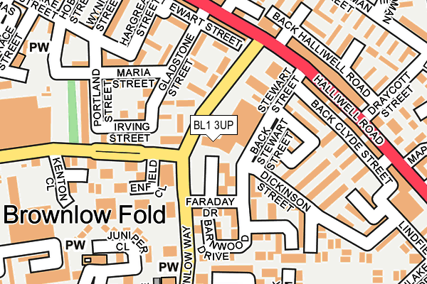 BL1 3UP map - OS OpenMap – Local (Ordnance Survey)
