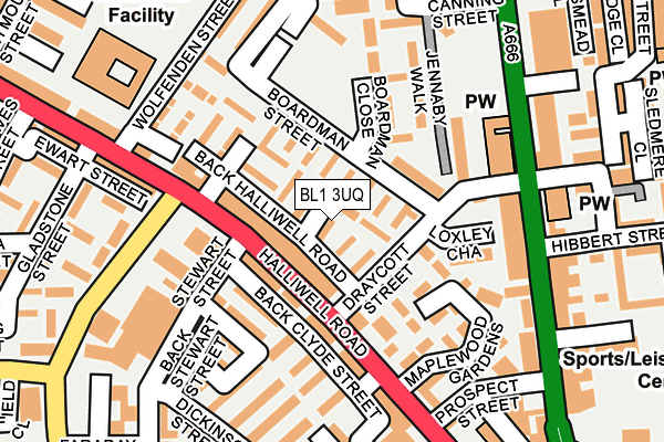 BL1 3UQ map - OS OpenMap – Local (Ordnance Survey)
