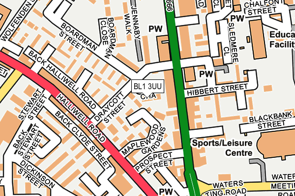 BL1 3UU map - OS OpenMap – Local (Ordnance Survey)