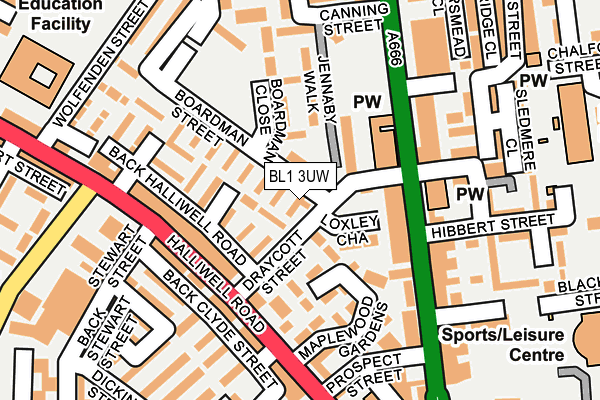 BL1 3UW map - OS OpenMap – Local (Ordnance Survey)