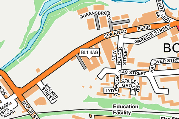 BL1 4AG map - OS OpenMap – Local (Ordnance Survey)