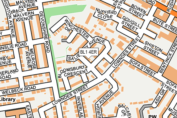 BL1 4ER map - OS OpenMap – Local (Ordnance Survey)