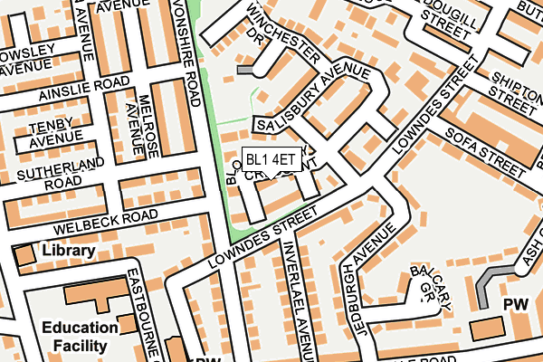 BL1 4ET map - OS OpenMap – Local (Ordnance Survey)