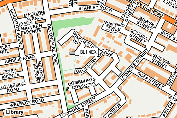 BL1 4EX map - OS OpenMap – Local (Ordnance Survey)