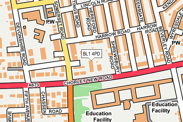 BL1 4PD map - OS OpenMap – Local (Ordnance Survey)