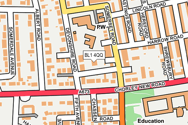 BL1 4QQ map - OS OpenMap – Local (Ordnance Survey)