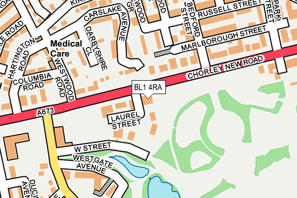 BL1 4RA map - OS OpenMap – Local (Ordnance Survey)