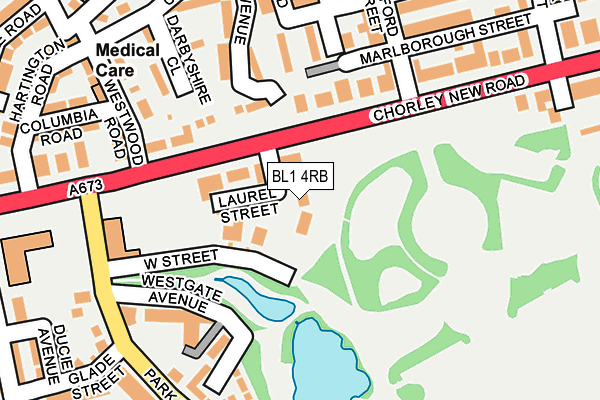 BL1 4RB map - OS OpenMap – Local (Ordnance Survey)