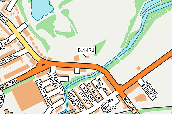 BL1 4RU map - OS OpenMap – Local (Ordnance Survey)