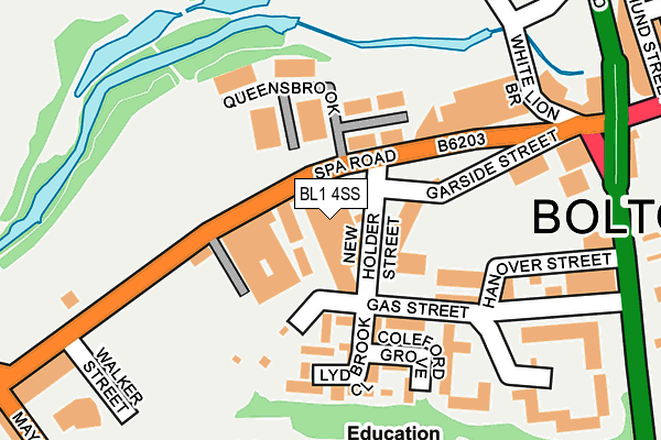 BL1 4SS map - OS OpenMap – Local (Ordnance Survey)