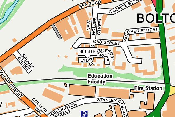 BL1 4TR map - OS OpenMap – Local (Ordnance Survey)