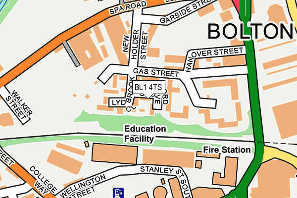 BL1 4TS map - OS OpenMap – Local (Ordnance Survey)