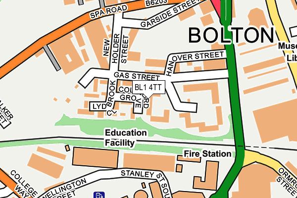 BL1 4TT map - OS OpenMap – Local (Ordnance Survey)