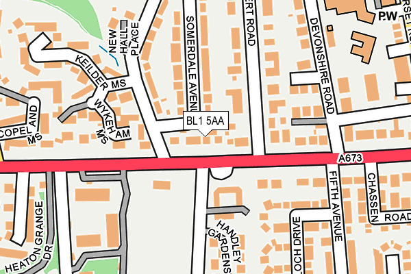 BL1 5AA map - OS OpenMap – Local (Ordnance Survey)