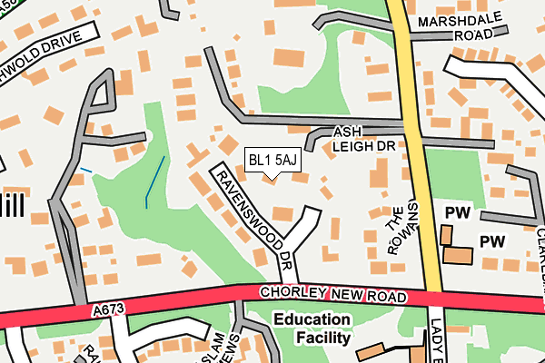 BL1 5AJ map - OS OpenMap – Local (Ordnance Survey)