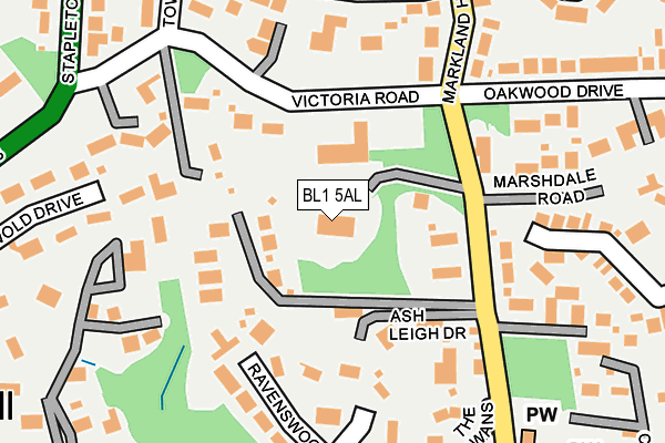 BL1 5AL map - OS OpenMap – Local (Ordnance Survey)