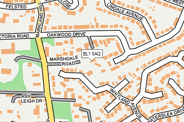 BL1 5AQ map - OS OpenMap – Local (Ordnance Survey)