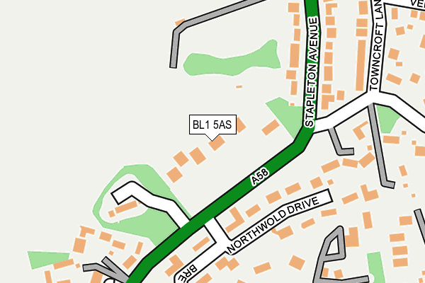 BL1 5AS map - OS OpenMap – Local (Ordnance Survey)