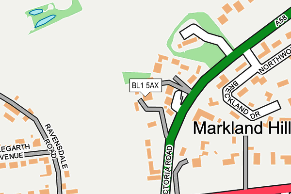 BL1 5AX map - OS OpenMap – Local (Ordnance Survey)