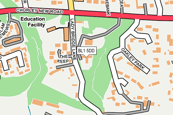 BL1 5DD map - OS OpenMap – Local (Ordnance Survey)