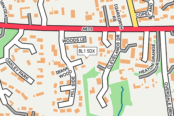 BL1 5DX map - OS OpenMap – Local (Ordnance Survey)