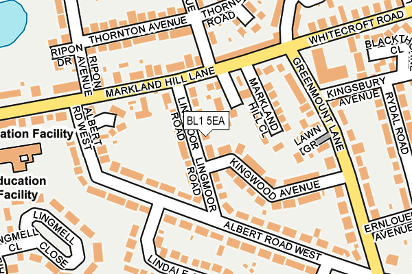 BL1 5EA map - OS OpenMap – Local (Ordnance Survey)