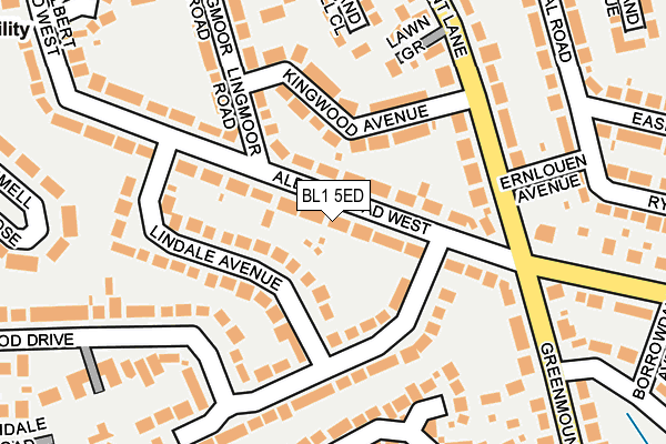 BL1 5ED map - OS OpenMap – Local (Ordnance Survey)