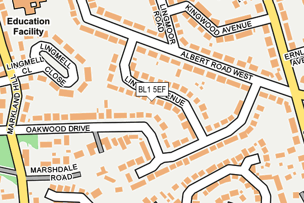 BL1 5EF map - OS OpenMap – Local (Ordnance Survey)