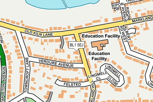 BL1 5EJ map - OS OpenMap – Local (Ordnance Survey)