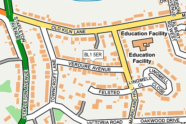 BL1 5ER map - OS OpenMap – Local (Ordnance Survey)