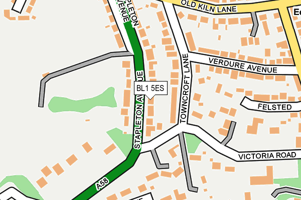 BL1 5ES map - OS OpenMap – Local (Ordnance Survey)