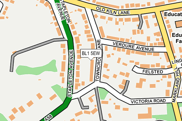 BL1 5EW map - OS OpenMap – Local (Ordnance Survey)